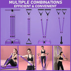 2026 Upgrade Foot Pedal Resistance Band, Adjustable 4-Tube Pedal Ankle Puller Resistance Band with Handle, Multifunction Home Gym Equipment, Stirrup Puller for Men Women for Full Body Exercise