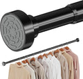 2 Pack No Drilling Closet Rods for Hanging Clothes, Non Slip Tension Rod with Heavy Duty Clothes Hanging Rod, 17-69 Inches Adjustable Spring Closet Rod for Closet Wardrobe Bathroom RV, Black