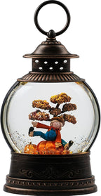 Thanksgiving Decorations Snow Globes, Light Up Snow Globe Lantern with Scarecrow Pumpkin, 6H Timer, USB & Battery Operated Fall Decorations for Autumn Thanksgiving Harvest…