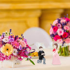Amosfun Wedding Doll Ornaments Mini Couple Figurines 2.20 Inch Resin Proposal Statue Lightweight Compact Tabletop Display for Wedding Cake Toppers and Home Party Decoration