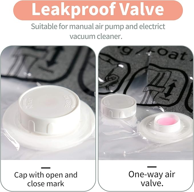 Meetall 4Pack Hanging Vacuum Storage Bag Reusable Space Saver Compressed Bag with Hangers.2pcs in 26.3x35.4inch(67x90cm) and 2pcs in 26.3x43.3inch (67x110cm).Work with Any Vacuum Cleaner.