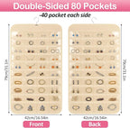 1 Pack Hanging Jewelry Organizer, 80 Clear Pockets earring organizer and storage, Accessories holder organizer for Closet, Jewelries, Necklace, Travel