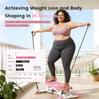 DlandHome Balance Board, Rock Stepper with 2 Resistance Bands & Lcd Monitor, Simulate Ski Machine for Exercise at Home, Ski Balance Trainer for Full Body, 265lbs Weight Capacity