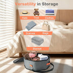 4 Pack Hat Storage Boxes, with Hardboard Support, Cowboy Hat Box for Travel & Home Organization, with 4 Door Hooks for Women & Men(Grey)