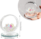 LONGWIN Crystal Lotus Flower Basket Figurine Collectible Glass Flowers Art Decor Reflection Feng Shui Decorative Ornaments for Living Room Bedroom Office AB - Coated