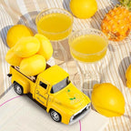 Lemon Truck Decor Vintage Metal Truck Tiered Tray Decor Lemon Party Decorations Summer Farmhouse Yellow Car with Mini Fake Lemons for Home Kitchen Tabletop Centerpiece Supplies