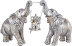 TOHLUCS Elephant Statue.Silver Elephant Decor for Women,Mom Gifts.Elephant Figurines Brings Good Luck.Decoration Ornaments for Living Room,Table Centerpiece, Shelf, Office Decor (Silver)