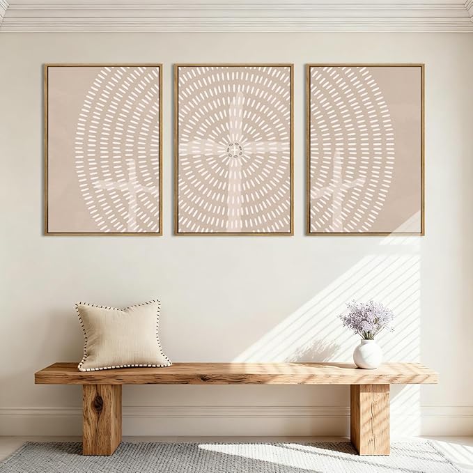 Christian Framed Canvas Wall Art Modern Jesus Wall Decor Abstract Wall Art Set of 3 Jesus Feeds The 5000 Artwork Christian Pictures Modern Religious Wall Paintings for Living Room Bedroom Office Farmhouse 24x36 Inch