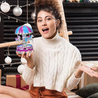 Healifty Rotating Carousel Music Box Luminous LED Light Vintage Design and Musical Figurines for Girls and Romantic Occasions