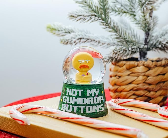 Shrek Gingy Not My Gumdrop Buttons Mini Light-Up Snow Globe with Swirling Glitter Display | 3 Inches Tall