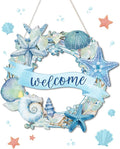 Putuo Decor Beach Wreaths - Ocean Welcome Sign, Wood Material, Summer Beach Decor for Front Door, Sea Turtle Design
