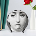 Lina Cavalieri Plate, Wall Decorative Plate, Mysterious Face Plate Wall Hanging Decoration,Including Bracket And Special Spring HooK, (Style-6, 8inch)