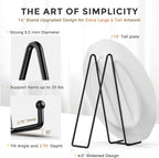 TR-LIFE 14 Inch Heavy Duty Plate Stand (2 Pack) - Metal Display Easel for Large Plates, Platters, Picture Frames, Signs, and Posters