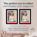 Creative Picture Frames 10.5 x 14 Magazine Frame with Full-Strength Glass, Holds Up To A 1/4" Thick Media with Installed Hangers for Easy Mounting, 12x16 Manhattan Black Frame with White Mat