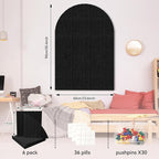 Large Cork Board for Wall & Office Decor, 36" x 24" Arched Felt Bulletin Board Pin Board Vision Board with 30 Pins – 6 Customizable Wall Tiles for Office Home Bedroom, Photo & Picture Display