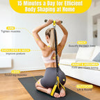 Upgraded Multifunction Pedal Resistance Band with Handle, 3 Tube Adjustable Resistance Bands for Abdomen, Waist, Arm, Core/ABS, Leg Workout - Sit Up Exercise Equipment for Women