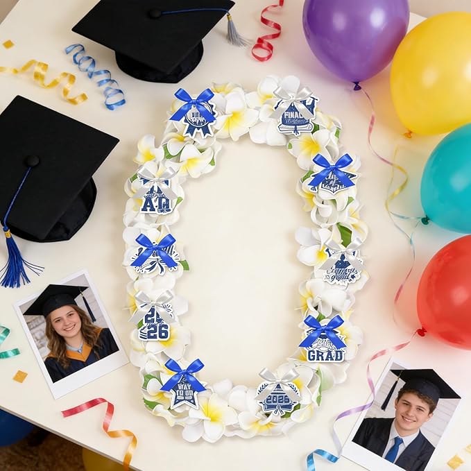 Leis for Graduation 2026, Artificial Flower Wreath with Cards Graduation Lays Gifts, Congrats Grad for High School