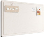 Fluxynara Bulletin Board,35.4" x 23.6" Cork Board Alternative with 12 Safe Removable Adhesive Tabs, Foldable Felt Pin Board for Home Office, Classroom, Bedroom,Entryway for Walls—Oatmeal