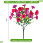 12 Bundles Morning Glory Artificial Flowers for Outdoor Decoration UV Resistant Fake Plastic Plants Artificial Greenery for Indoor Outdoor Garden Patio Window Box Home Decor