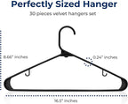 SereneLife 30 Pack Plastic Hangers, Non-Slip, Space-Saving Closet Organizers, Durable and Strong for Shirts, Sweaters, Hoodies, Kids Clothes & Dresses, Ultra-Thin, Lightweight