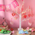 Jutom 108 Pcs Easter Egg Rabbit Ornaments Shamrock Felt Heart Hanging Ornaments Heart Shaped Clover Baubles Shamrock Egg Felt Decoration for Holiday Favor (Lovely)