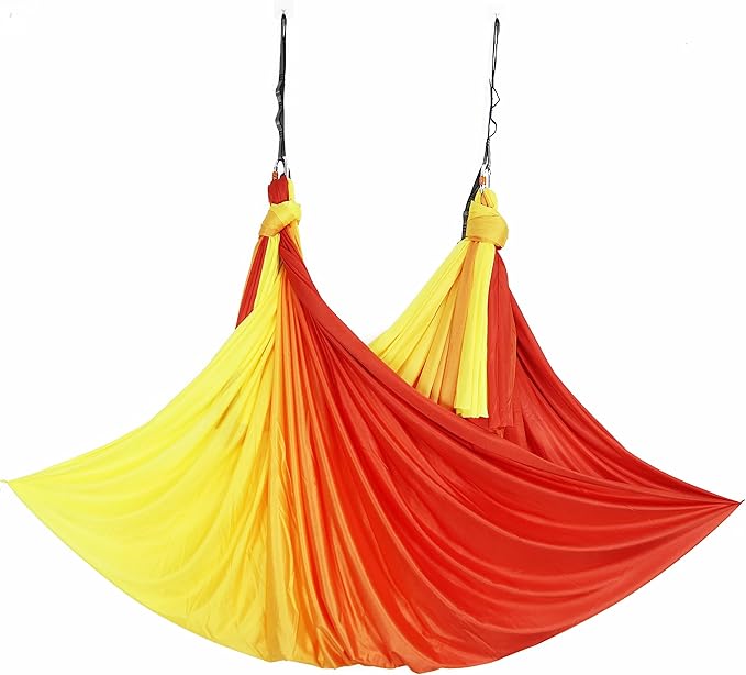 Aerial Yoga Hammock Aerial Pilates Silk Yoga Swing Set Inversion Equipment include daisy Chain, Pose Guide 5.5 yards