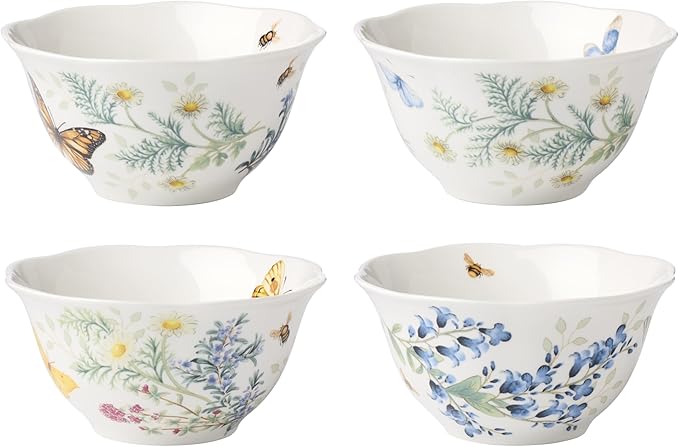 Lenox 897796 Butterfly Meadow Herbs Rice Bowls, Set Of 4