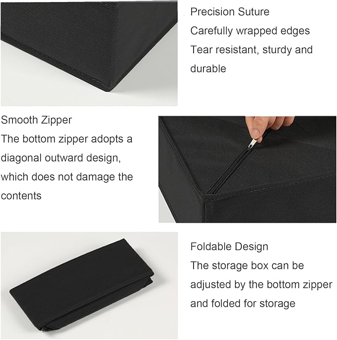 Drawer Organizer,12Pcs Dresser Drawer Organizers Foldable Closet Organization and Storage Dividers for Underwear, Sock, Baby Closet Organizer(Black)