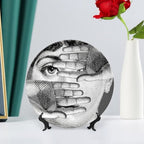 Lina Cavalieri Plate, Wall Decorative Plate, Mysterious Face Plate Wall Hanging Decoration,Including Bracket And Special Spring HooK, (Style-3, 8inch)