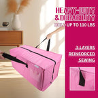 6-Pack Moving Bags,Heavy Duty Large Storage Bags with Zippers & Backpack Straps,Space Saver Bags are Packing Supplies for Moving & Travel,Alternative to Moving Boxes(Pink)
