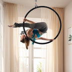 Kromax Professional Aerial Hoop Kit (85cm/90cm), 1 Ceiling Anchor, 3 Locking Carabiners, 360° Swivel, Carry Bag, Aerial Yoga Hoop for Home,Gym, Club