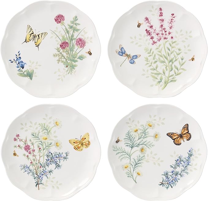 Lenox 897793 Butterfly Meadow Herbs Accent Plates, Set Of 4