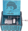 Youtang Amelie Music Box Hand Crank Musical Box Carved Wooden,Play The Theme Song of Amelie,Blue
