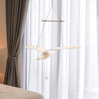 Wooden Seagull Mobile, Wood Soaring Seagulls Drop, Wooden Soaring Seagulls Hanging Decoration, for Window Nursery Living Room