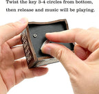 Pursuestar Black Wooden Wind Up Music Box - Anastasia Once Upon a December, Vintage Engraved Wood Mechanism Musical Gifts for Anniversary Mother's Day Valentine's Day Christmas Thanksgiving Birthday
