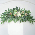 28inch Artificial Succulents Swag Decorative Swag with Eucalyptus Leaves and Succulents Greenery Swag Farmhouse Floral Garland for Table Centerpieces Wall Decor(#1)