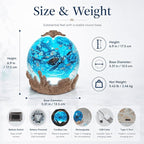 Starfish Night Light Ocean Decoration with 6H Timer, USB & Battery Powered, Rotating Ocean Scene Star Fish Snow Globe with Sea Turtle and Fish for Kids Adults Bedroom Living Room Decor (Starfish)