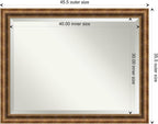 Amanti Art Bronze Wall Mirror 35x45 Manhattan Bronze Rectangle Bathroom Mirror for Wall Decor Living Room, X-Large Traditional Wood Frame, Hangs Horizonally and Vertically, Bathroom Decor, Beveled