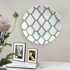 Grey Sage Green Mid Century Ceramic Decorative Plate of 6", 7", 9", 10", Custom Geometry Porcelain Dessert Plate Set, Art Decoration Household Decorations Wedding, Including Bracket And Special Hook