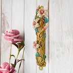 Mezuzah with Scroll for Door, Enamel&Zinc Alloy Blessing Mezuzah Case for Door, Colored Painted Mezuzha Scroll Kosher for Jewish Gifts/Jewish Decor, Christmas (Brushed Gold, 2.28x9.64 in)