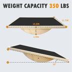 Balance Board Professional Wobble Board for Adults Anti-Slip for Physical Therapy Standing Desk Core Strength Wooden Rocker Board(350LBS)