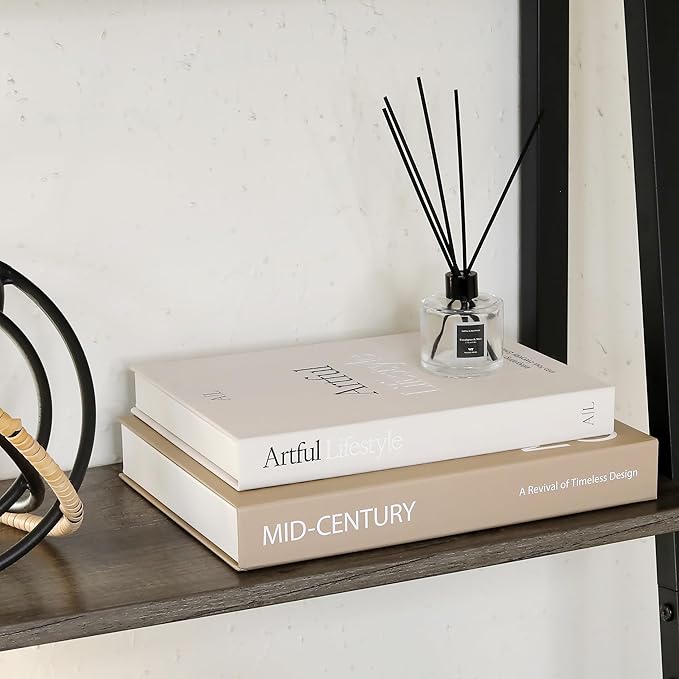 Aesthetic Decorative Books - Set of 2 Stylish Boxes Enhance Your Coffee Table, Bookshelf or Mantel Decor - Beautiful Fake/Faux Books for Modern Home Decoration, Photo Storage and as a Keepsake Box