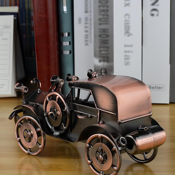 Classic Car Gifts for Men & Women - Antique Collectible Car for Adults, Scrap Metal Vintage Car Decor for Man Cave, Garage, Office, Home, Ideal Gifts for Car Lovers