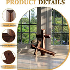 Yookin 13inches Wood Wall Cross Wooden Wall Decor Hanging Cross Decorations for Church Home Office Christian Baptism Religious Gift(Black Walnut)