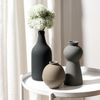Ceramic Vase Set of 3, Nordic Minimalist Multicolor Vases Home Decor, Rustic Farmhouse Decor Pottery Vases for Bouquet Pampas Grass Dried Fresh Flowers, Living Room, Kitchen, Bedroom, Entryway Mantel
