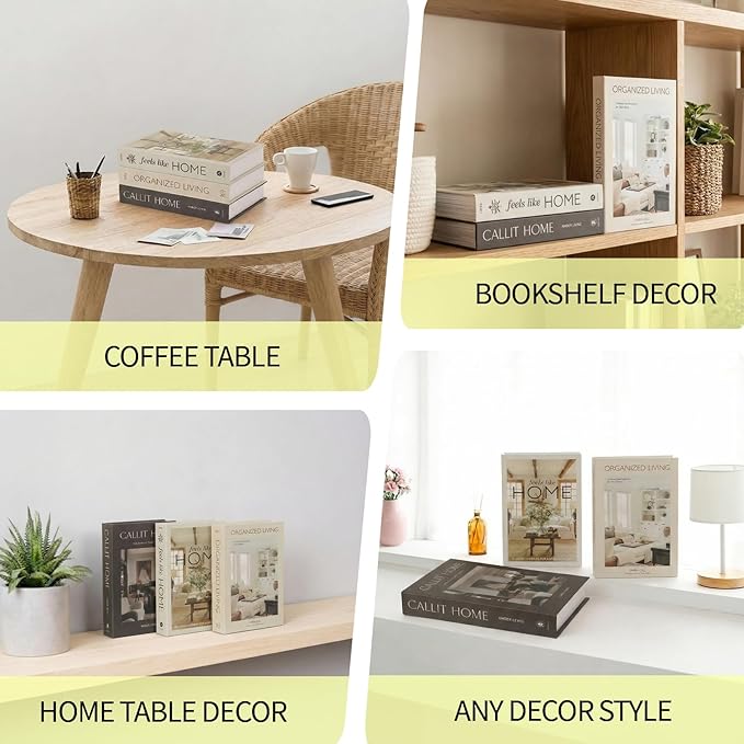 3 PCS Faux Decorative Books for Home Decor-Coffee Table Books Decor-Aesthetic Fake/Faux Books for Decoration,libros Decoration for Coffee Table, Shelf Accessories (3-CALLIT Home ORGANIZDE Living)