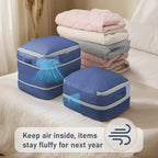 DIMJ Compression Storage Bags 8 Pack - Blanket Storage Bags with Window Zipper, Ultra Space Saving Self Compression Organizer for Puffer Jacket, Bedding, Lightweight Comforter Duvet, Sweater, Sheet