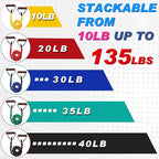 Leyndo 5 Pcs Exercise Resistance Bands with Handles Physical Resistance Tube Workout Bands with Door Anchor for Men Women Muscle Toning Strength Training