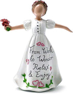 Angel Desktop Resin Statue - Inspirational Gift Statue for Women from Work to Wonder Relax and Enjoy Rose Home Angel Figurine for Worker Woman Inspirational Home Office Decorations Gift