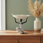 Lescafita African Woman Holding White Leaf Bowl Statue, Modern Resin Figurine Sculpture, Boho Home Table Decoration for Living Room or Entryway